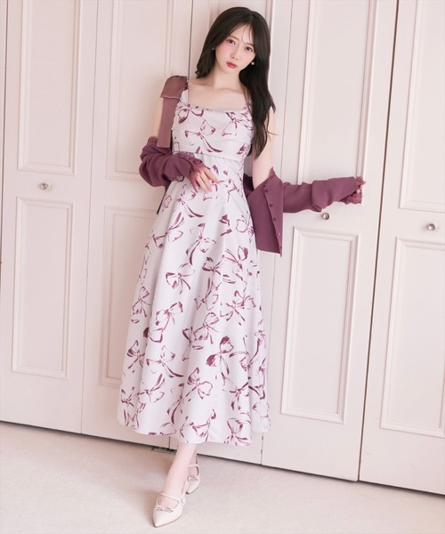WILLSELECTION(ウィルセレクション)の「リボンプリントアシメショルダーキャミワンピース(ワンピース・レディース・ブラウン/ピンク・FREE)」の9枚目の写真