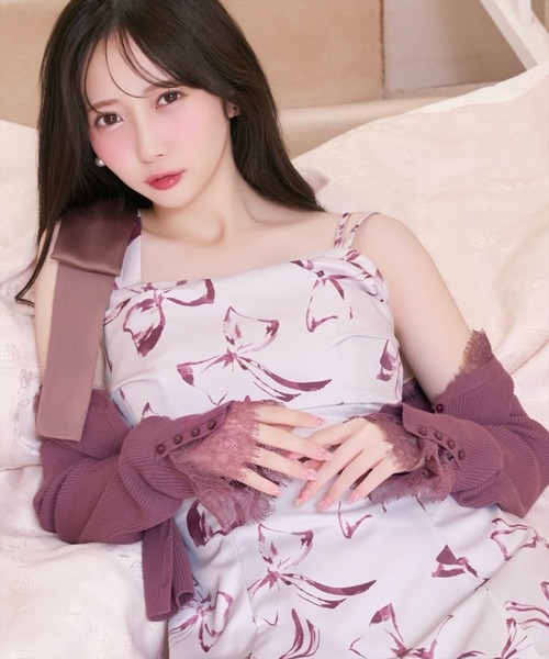 WILLSELECTION(ウィルセレクション)の「リボンプリントアシメショルダーキャミワンピース(ワンピース・レディース・ブラウン/ピンク・FREE)」の13枚目の写真