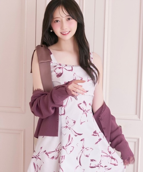 WILLSELECTION(ウィルセレクション)の「リボンプリントアシメショルダーキャミワンピース(ワンピース・レディース・ブラウン/ピンク・FREE)」の22枚目の写真