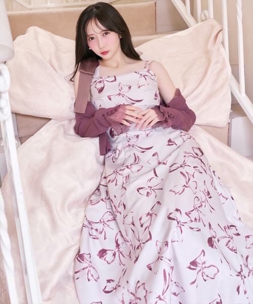 WILLSELECTION(ウィルセレクション)の「リボンプリントアシメショルダーキャミワンピース(ワンピース・レディース・ブラウン/ピンク・FREE)」の11枚目の写真