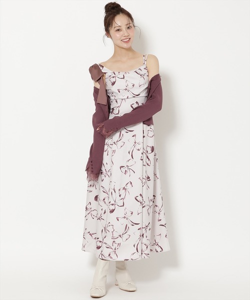 WILLSELECTION(ウィルセレクション)の「リボンプリントアシメショルダーキャミワンピース(ワンピース・レディース・ブラウン/ピンク・FREE)」の15枚目の写真