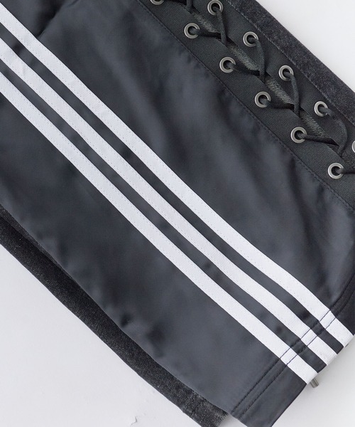 Chick(チック)の「adidas/アディダス ORI DENIM FIREBIRD TP バギーフィット レーシング デニムパンツ 2026年 夏 夏服 秋服(デニムパンツ・レディース・ブラック・XS)」の7枚目の写真