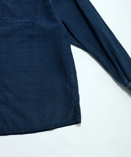 Revo.(レボ)の「Revo. INDIGO 染めナイロン ケミカルウォッシュ リブシャツ(シャツ/ブラウス・メンズ・ブルー/インディゴブルー・1/2)」の13枚目の写真