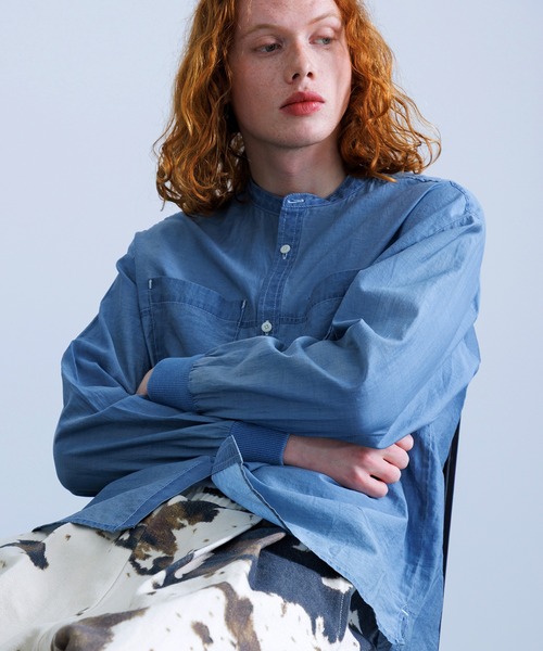 Revo.(レボ)の「Revo. INDIGO 染めナイロン ケミカルウォッシュ リブシャツ(シャツ/ブラウス・メンズ・ブルー/インディゴブルー・1/2)」の21枚目の写真
