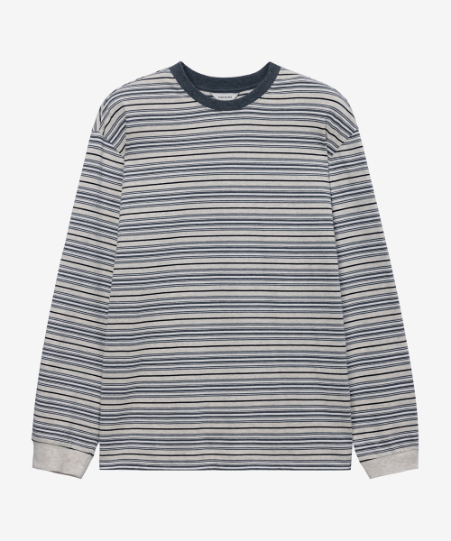 MINDBRIDGE(マインドブリッジ)の「コットン100%ストライプサロペット長袖Tシャツ(Tシャツ/カットソー・メンズ・オートミール・100/105/110/95)」の9枚目の写真