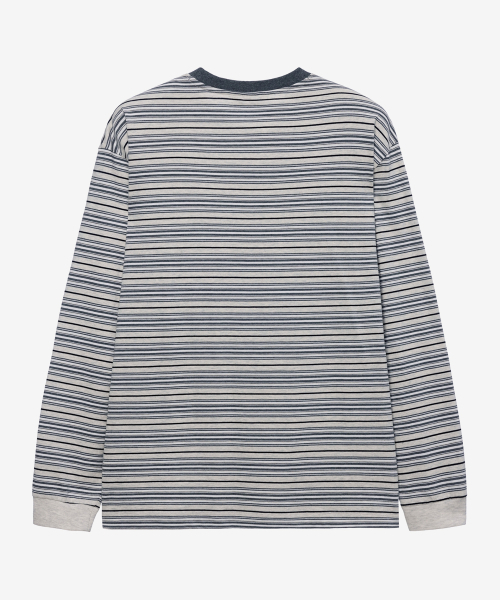 MINDBRIDGE(マインドブリッジ)の「コットン100%ストライプサロペット長袖Tシャツ(Tシャツ/カットソー・メンズ・オートミール・100/105/110/95)」の10枚目の写真