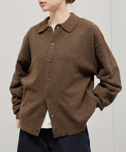 Alfred Alex(アルフレッドアレックス)の「【Alfred Alex】Mix Yarn Knit Shirt Cardigan / ルーズシルエット ミックスヤーン ニットシャツカーディガン(カーディガン/ボレロ・メンズ・スミクロ/ブラウン系/ブルー系/レッド系/チャコール・M/L)」の3枚目の写真