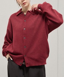 【Alfred Alex】Mix Yarn Knit Shirt Cardigan / ルーズシルエット ミックスヤーン ニットシャツカーディガン