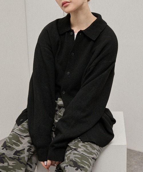 Alfred Alex(アルフレッドアレックス)の「【Alfred Alex】Mix Yarn Knit Shirt Cardigan / ルーズシルエット ミックスヤーン ニットシャツカーディガン(カーディガン/ボレロ・メンズ・スミクロ/ブラウン系/ブルー系/レッド系/チャコール・M/L)」の21枚目の写真