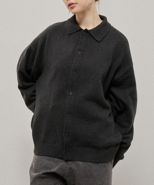 Alfred Alex(アルフレッドアレックス)の「【Alfred Alex】Mix Yarn Knit Shirt Cardigan / ルーズシルエット ミックスヤーン ニットシャツカーディガン(カーディガン/ボレロ・メンズ・スミクロ/ブラウン系/ブルー系/レッド系/チャコール・M/L)」の13枚目の写真