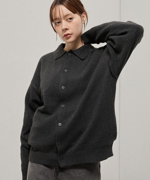Alfred Alex(アルフレッドアレックス)の「【Alfred Alex】Mix Yarn Knit Shirt Cardigan / ルーズシルエット ミックスヤーン ニットシャツカーディガン(カーディガン/ボレロ・メンズ・スミクロ/ブラウン系/ブルー系/レッド系/チャコール・M/L)」の16枚目の写真