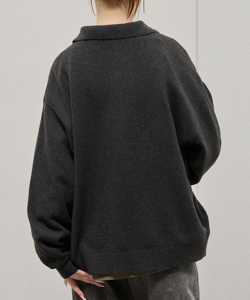 Alfred Alex(アルフレッドアレックス)の「【Alfred Alex】Mix Yarn Knit Shirt Cardigan / ルーズシルエット ミックスヤーン ニットシャツカーディガン(カーディガン/ボレロ・メンズ・スミクロ/ブラウン系/ブルー系/レッド系/チャコール・M/L)」の17枚目の写真