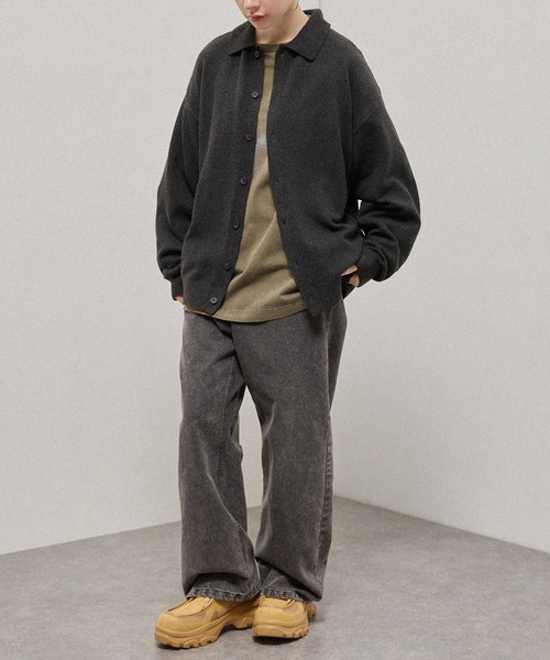 Alfred Alex(アルフレッドアレックス)の「【Alfred Alex】Mix Yarn Knit Shirt Cardigan / ルーズシルエット ミックスヤーン ニットシャツカーディガン(カーディガン/ボレロ・メンズ・スミクロ/ブラウン系/ブルー系/レッド系/チャコール・M/L)」の19枚目の写真
