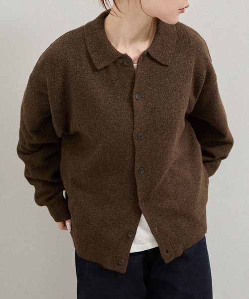 Alfred Alex(アルフレッドアレックス)の「【Alfred Alex】Mix Yarn Knit Shirt Cardigan / ルーズシルエット ミックスヤーン ニットシャツカーディガン(カーディガン/ボレロ・メンズ・スミクロ/ブラウン系/ブルー系/レッド系/チャコール・M/L)」の6枚目の写真