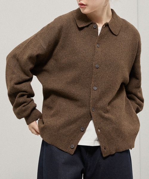 Alfred Alex(アルフレッドアレックス)の「【Alfred Alex】Mix Yarn Knit Shirt Cardigan / ルーズシルエット ミックスヤーン ニットシャツカーディガン(カーディガン/ボレロ・メンズ・スミクロ/ブラウン系/ブルー系/レッド系/チャコール・M/L)」の8枚目の写真