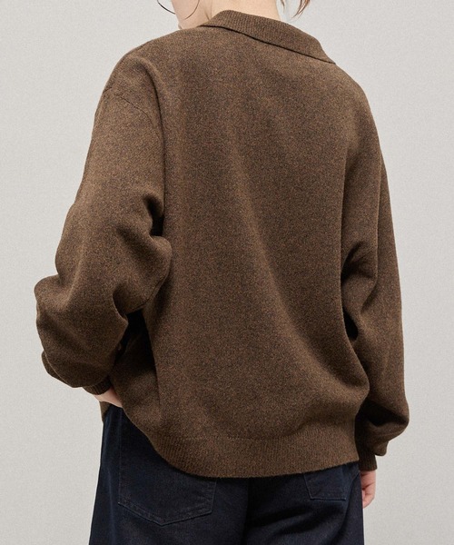 Alfred Alex(アルフレッドアレックス)の「【Alfred Alex】Mix Yarn Knit Shirt Cardigan / ルーズシルエット ミックスヤーン ニットシャツカーディガン(カーディガン/ボレロ・メンズ・スミクロ/ブラウン系/ブルー系/レッド系/チャコール・M/L)」の9枚目の写真