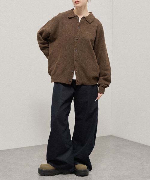 Alfred Alex(アルフレッドアレックス)の「【Alfred Alex】Mix Yarn Knit Shirt Cardigan / ルーズシルエット ミックスヤーン ニットシャツカーディガン(カーディガン/ボレロ・メンズ・スミクロ/ブラウン系/ブルー系/レッド系/チャコール・M/L)」の11枚目の写真
