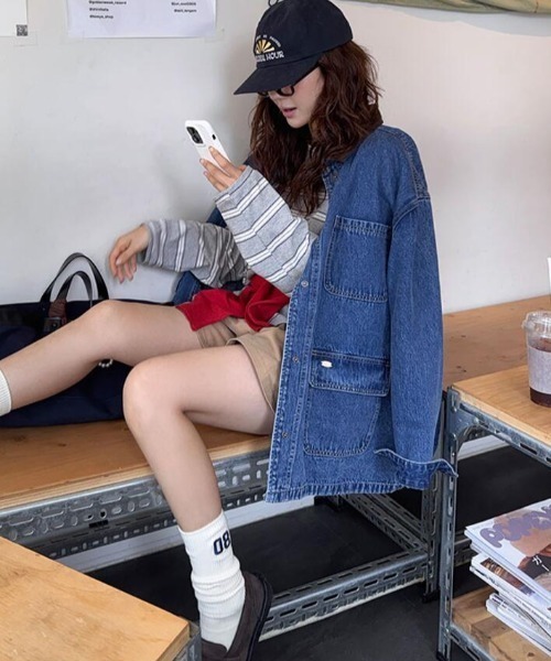 semplice（センプリチェ）の「デニムジャケット【韓国ファッション】（デニムジャケット・レディース・ブルー・F）」の11枚目の写真