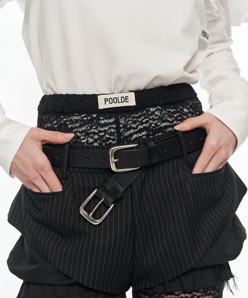 POOLDE(プールデ)の「Double Take Belt Narrow(ベルト・レディース・ブラック・FREE)」の2枚目の写真