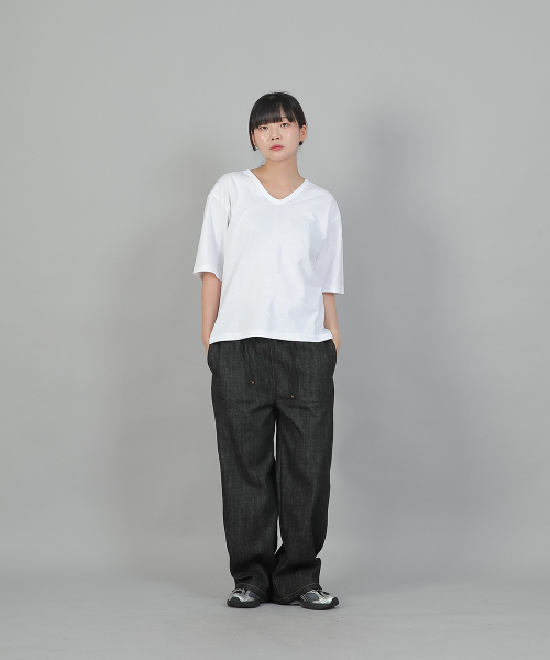 SAINTCREW(セントクルー)の「ポケットレスワークバンディングワイドパンツ EWW-385 デニムブラック(デニムパンツ・レディース・その他・FREE)」の10枚目の写真