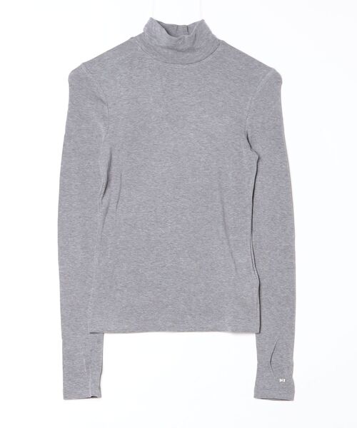 TOMMY HILFIGER(トミーヒルフィガー)の「ソフト スリム モックネック ニットトップス(ニット/セーター・レディース・グレー/ブラック・MEDIUM/X-SMALL/SMALL)」の2枚目の写真