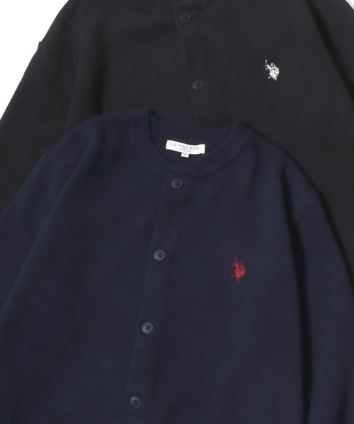 U.S. POLO ASSN.（ユーエスポロアッスン）の「U.S. POLO ASSN./ユーエスポロアッスン ミドルゲージニット ロゴ ワンポイント刺繍 カーディガン/レディース メンズ（カーディガン/ボレロ・メンズ・グレー/ネイビー/アイボリー/モカ/ブラック・M/L/LL）」の5枚目の写真