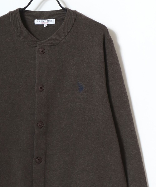 U.S. POLO ASSN.（ユーエスポロアッスン）の「U.S. POLO ASSN./ユーエスポロアッスン ミドルゲージニット ロゴ ワンポイント刺繍 カーディガン/レディース メンズ（カーディガン/ボレロ・メンズ・グレー/ネイビー/アイボリー/モカ/ブラック・M/L/LL）」の9枚目の写真