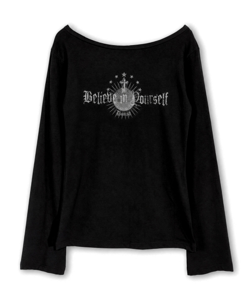 DAMISH(ダミシュ)の「ソブリンオブレタリングロングスリーブ_ブラック(Tシャツ/カットソー・レディース・ブラック・FREE)」の3枚目の写真