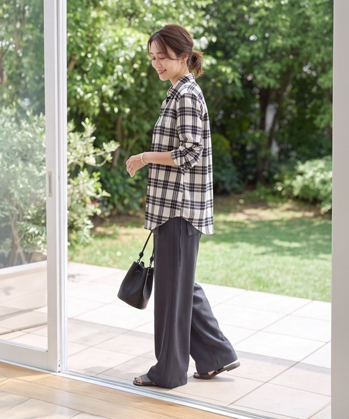 STYLE DELI(スタイルデリ)の「コントラストチェック柄シャツ(シャツ/ブラウス・レディース・ブラックミックス・FREE)」の18枚目の写真