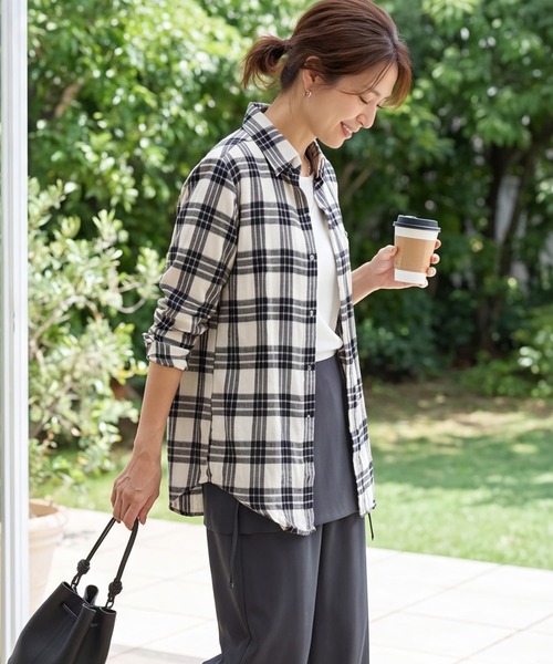 STYLE DELI(スタイルデリ)の「コントラストチェック柄シャツ(シャツ/ブラウス・レディース・ブラックミックス・FREE)」の11枚目の写真