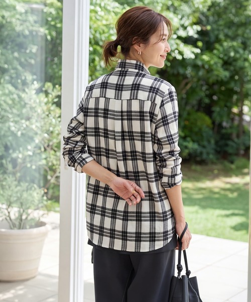 STYLE DELI(スタイルデリ)の「コントラストチェック柄シャツ(シャツ/ブラウス・レディース・ブラックミックス・FREE)」の12枚目の写真