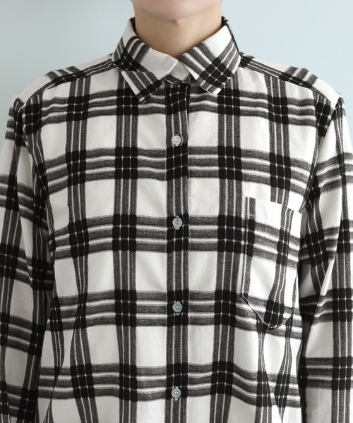 STYLE DELI(スタイルデリ)の「コントラストチェック柄シャツ(シャツ/ブラウス・レディース・ブラックミックス・FREE)」の5枚目の写真