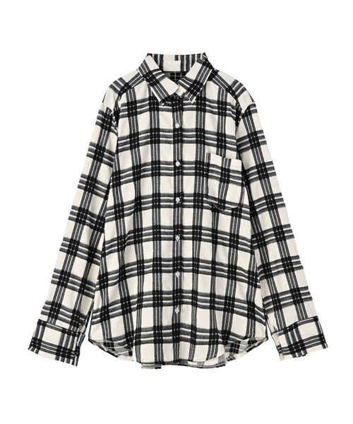 STYLE DELI(スタイルデリ)の「コントラストチェック柄シャツ(シャツ/ブラウス・レディース・ブラックミックス・FREE)」の4枚目の写真