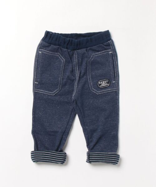 KP BOY(ケーピーボーイ)の「ロールアップも楽しめる 裏毛パンツ(その他パンツ・キッズ・ブラック/ネイビー・90cm/110cm/100cm/120cm/130cm/140cm/150cm/80cm)」の4枚目の写真