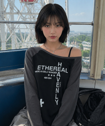 IFYOUWANT（イフユーウォント）の「ヘブンリー ワンショルダー ロングスリーブ ブラック（Tシャツ/カットソー）」