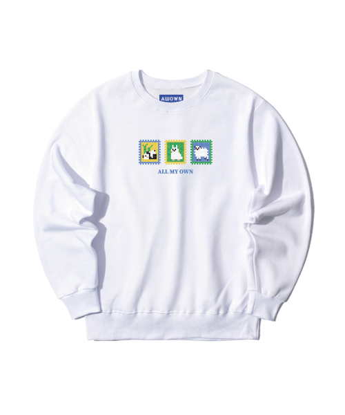 ALLIOWN（オールイオン）の「A/L STAMP オーバーサイズ 裏起毛 スウェット (GOM4-6AL032)（スウェット・メンズ・ブラック/ホワイト/ネイビー/ライトグレー/チャコールグレー/アイボリー・MEDIUM/LARGE/X-LARGE）」の9枚目の写真