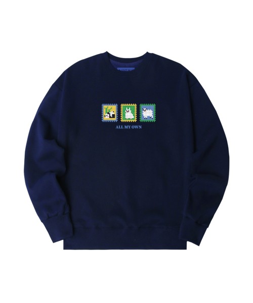 ALLIOWN（オールイオン）の「A/L STAMP オーバーサイズ 裏起毛 スウェット (GOM4-6AL032)（スウェット・メンズ・ブラック/ホワイト/ネイビー/ライトグレー/チャコールグレー/アイボリー・MEDIUM/LARGE/X-LARGE）」の10枚目の写真