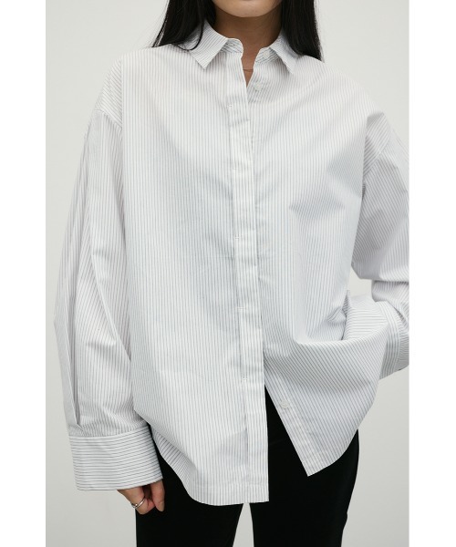 STYLEMIXER(スタイルミキサー)の「ストライプワイドカフオーバーシャツ(シャツ/ブラウス・レディース・ホワイト/ベージュ/イエロー・FREE)」の2枚目の写真