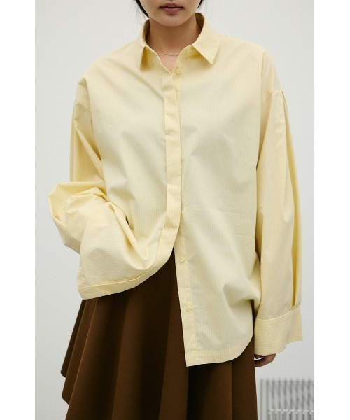 STYLEMIXER(スタイルミキサー)の「ストライプワイドカフオーバーシャツ(シャツ/ブラウス・レディース・ホワイト/ベージュ/イエロー・FREE)」の3枚目の写真