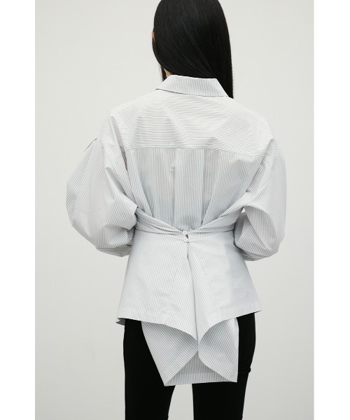 STYLEMIXER(スタイルミキサー)の「ストライプワイドカフオーバーシャツ(シャツ/ブラウス・レディース・ホワイト/ベージュ/イエロー・FREE)」の4枚目の写真