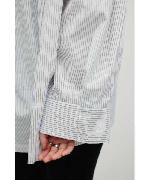 STYLEMIXER(スタイルミキサー)の「ストライプワイドカフオーバーシャツ(シャツ/ブラウス・レディース・ホワイト/ベージュ/イエロー・FREE)」の8枚目の写真