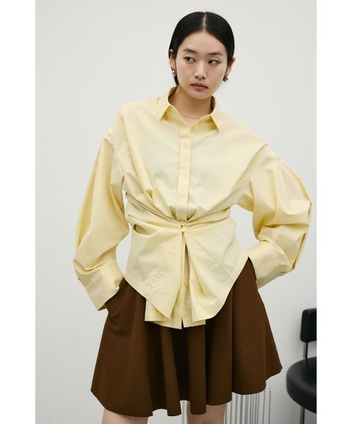 STYLEMIXER(スタイルミキサー)の「ストライプワイドカフオーバーシャツ(シャツ/ブラウス・レディース・ホワイト/ベージュ/イエロー・FREE)」の19枚目の写真