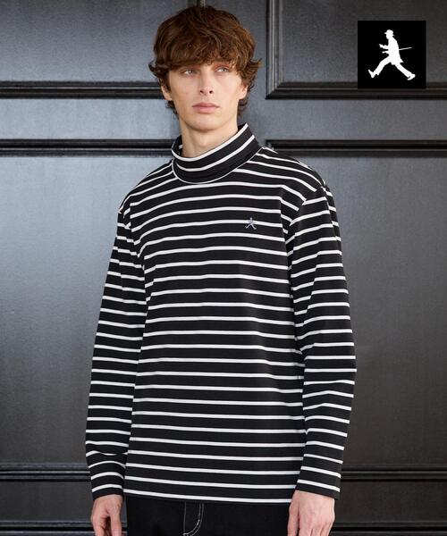 TAKEO KIKUCHI（タケオキクチ）の「【BOWLER HAT LABEL】オフタートル プルオーバージャージ（Tシャツ/カットソー・メンズ・ホワイト/ブラック/ブラック系2・04/03/02）」の3枚目の写真