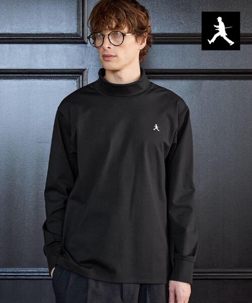 TAKEO KIKUCHI（タケオキクチ）の「【BOWLER HAT LABEL】オフタートル プルオーバージャージ（Tシャツ/カットソー・メンズ・ホワイト/ブラック/ブラック系2・04/03/02）」の2枚目の写真
