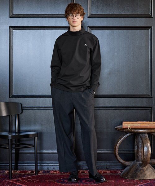 TAKEO KIKUCHI（タケオキクチ）の「【BOWLER HAT LABEL】オフタートル プルオーバージャージ（Tシャツ/カットソー・メンズ・ホワイト/ブラック/ブラック系2・04/03/02）」の11枚目の写真