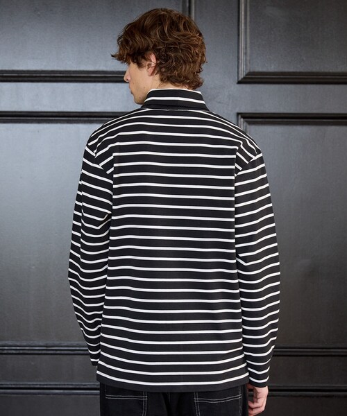 TAKEO KIKUCHI（タケオキクチ）の「【BOWLER HAT LABEL】オフタートル プルオーバージャージ（Tシャツ/カットソー・メンズ・ホワイト/ブラック/ブラック系2・04/03/02）」の19枚目の写真