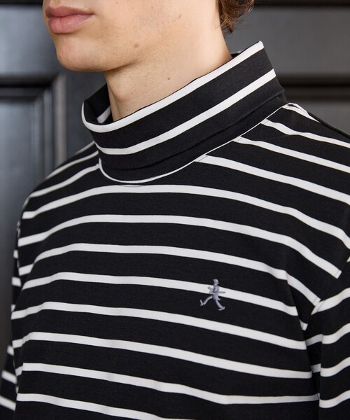 TAKEO KIKUCHI（タケオキクチ）の「【BOWLER HAT LABEL】オフタートル プルオーバージャージ（Tシャツ/カットソー・メンズ・ホワイト/ブラック/ブラック系2・04/03/02）」の20枚目の写真