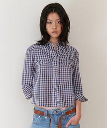 THREE-QUARTER SLEEVE SHIRTS (W) BLUE