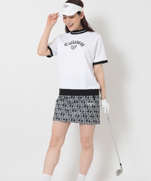 Callaway（キャロウェイ）の「キャロウェイ Callaway ラブキャロウェイハートプリント裏起毛ダブルニットスカート（スカート・レディース・ホワイト/ブラック・XL/S/M/L）」の6枚目の写真