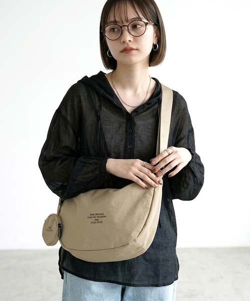 CRB(シーアールビー)の「ポーチ付ショルダーバッグ(ショルダーバッグ・レディース・ブラック/グレー/ベージュ・F)」の9枚目の写真